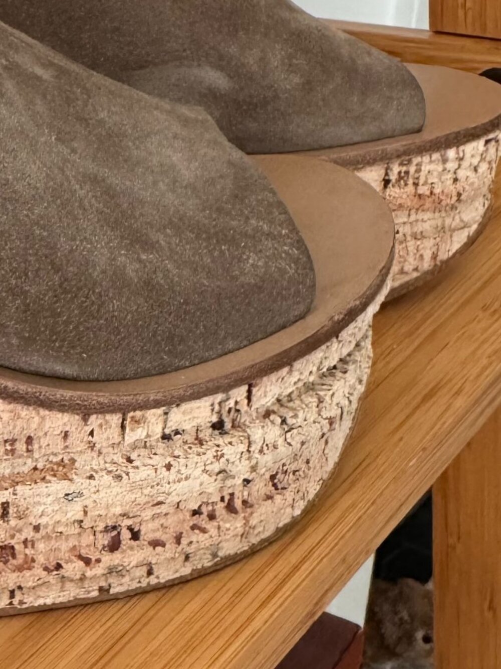 Chloe Camille Suede Wedge Slide Sandal in Dark Griege / Taupe size 8/38 - Picture 3 of 9